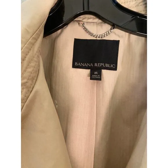 Banana Republic Limonata Classic Trench Coat Tan Beige Sz M ~ London Calling