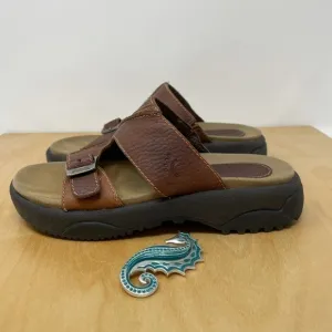 Bare Traps Brown Leather Pitcher Sandals Size 6