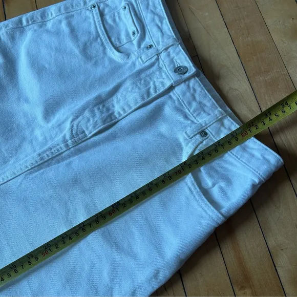 BDG Sz M White Denim Front Slit Midi Skirt