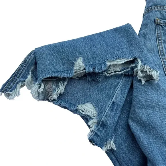 BDG (Urban Outfitters) NWT Denim Midi High Rise Raw Hem Distressed Size 25