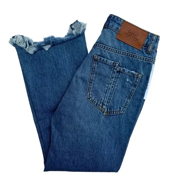 BDG (Urban Outfitters) NWT Denim Midi High Rise Raw Hem Distressed Size 25