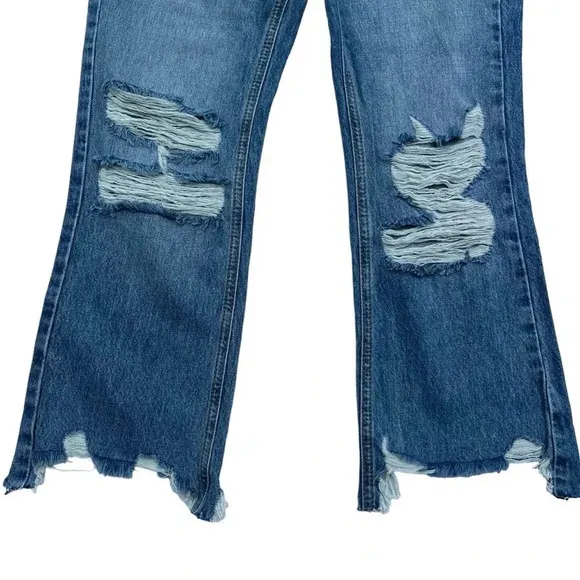 BDG (Urban Outfitters) NWT Denim Midi High Rise Raw Hem Distressed Size 25