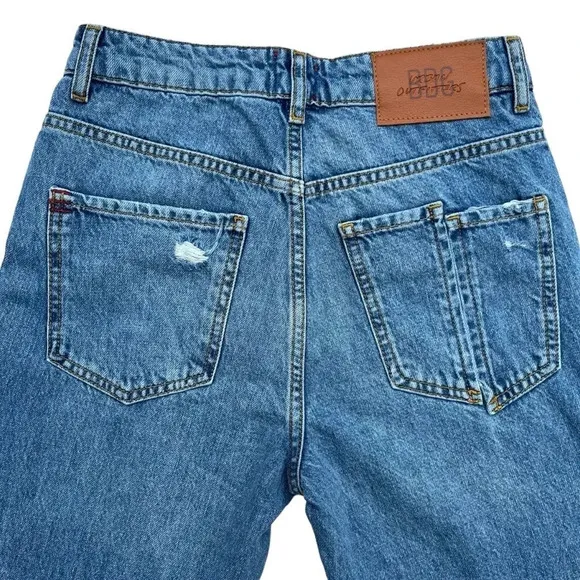 BDG (Urban Outfitters) NWT Denim Midi High Rise Raw Hem Distressed Size 25