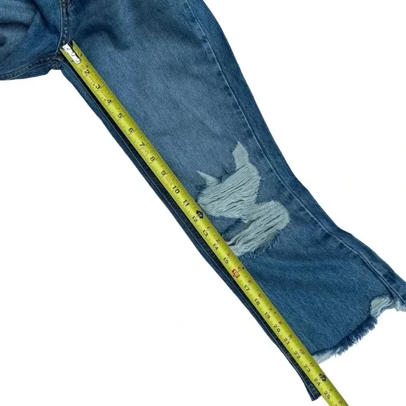 BDG (Urban Outfitters) NWT Denim Midi High Rise Raw Hem Distressed Size 25