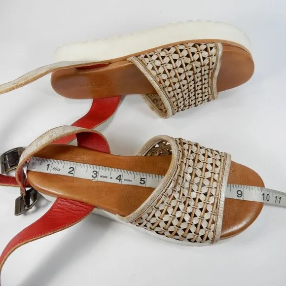 BED STU Brisa Platform Sandals Size 7 Nectar Lux Leather Ankle Strap EUC