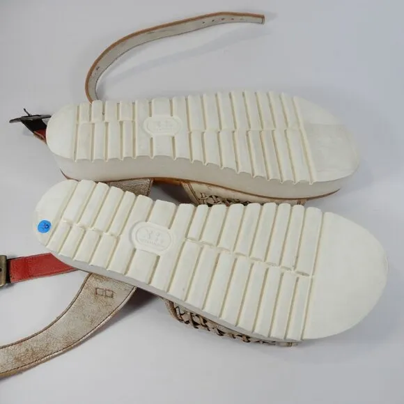 BED STU Brisa Platform Sandals Size 7 Nectar Lux Leather Ankle Strap EUC