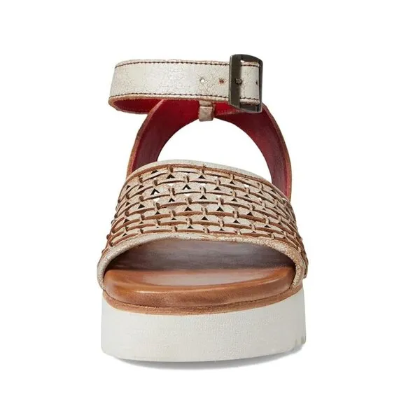 BED STU Brisa Platform Sandals Size 7 Nectar Lux Leather Ankle Strap EUC
