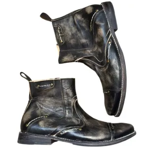 Bed Stu distressed Bovine leather cobbler style Men’s boots size 10 in black/tan