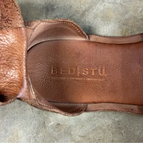 Bed Stu Lilia Ankle Strap Leather Sandals Open Toe Strappy Tan womens 8.5 summer