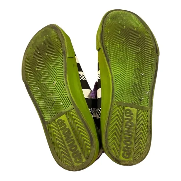 BEETLEJUICE Striped Sneakers with Green and Purple Accents