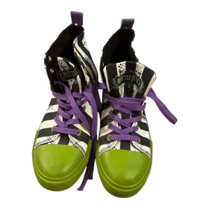 BEETLEJUICE Striped Sneakers with Green and Purple Accents