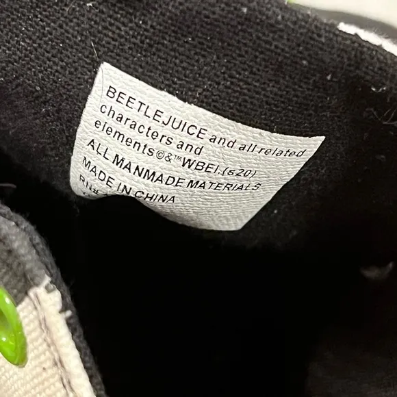 BEETLEJUICE Striped Sneakers with Green and Purple Accents