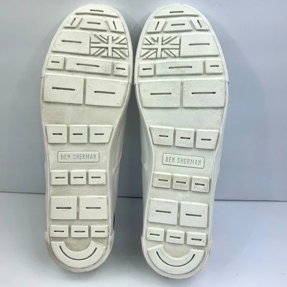 BEN SHERMAN,PERCY LACELESS WHITE TEXTILE LOAFERS,BLUE JEANS COLOR,SIZE 11.5 MENS