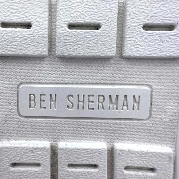 BEN SHERMAN,PERCY LACELESS WHITE TEXTILE LOAFERS,BLUE JEANS COLOR,SIZE 11.5 MENS