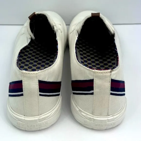 BEN SHERMAN,PERCY LACELESS WHITE TEXTILE LOAFERS,BLUE JEANS COLOR,SIZE 11.5 MENS