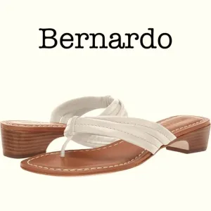 Bernardo Miami Demi White Leather Heel Sandals Size 11