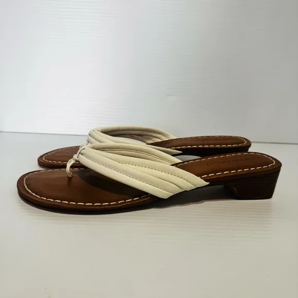 Bernardo Miami Demi White Leather Heel Sandals Size 11