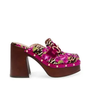 Betsey Johnson Aydin Printed Velvet Platform Clog