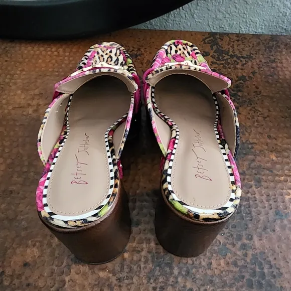 Betsey Johnson Aydin Printed Velvet Platform Clog