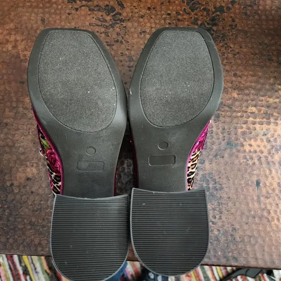 Betsey Johnson Aydin Printed Velvet Platform Clog