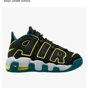Big Kid's Nike Air More Uptempo Black/Volt-Geode Teal