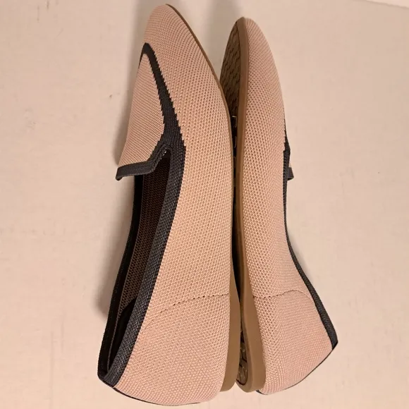 Birdies Blackbird Knit Pointed Toe Flats Loafers Washable Pink &amp; Gray SZ…