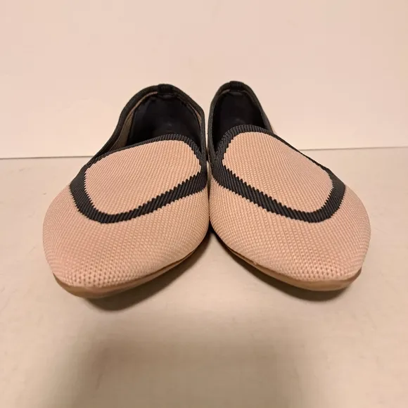 Birdies Blackbird Knit Pointed Toe Flats Loafers Washable Pink &amp; Gray SZ…