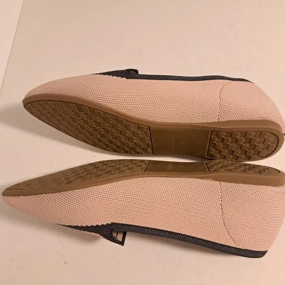 Birdies Blackbird Knit Pointed Toe Flats Loafers Washable Pink &amp; Gray SZ…