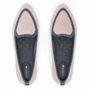 Birdies Blackbird Knit Pointed Toe Flats Loafers Washable Pink &amp; Gray SZ…