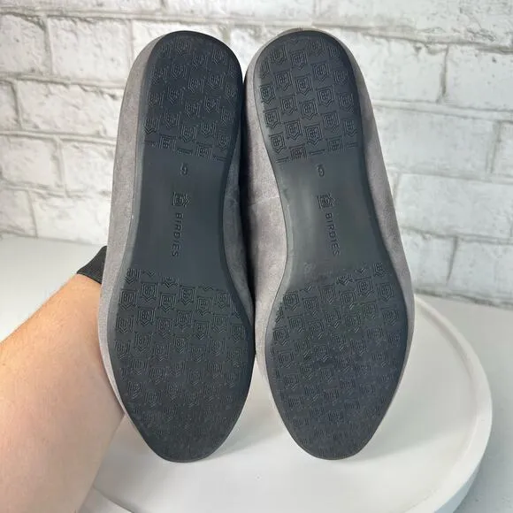Birdies The Starling Loafers Leather Suede Slip On Neutral Minimal Gray Grey 6