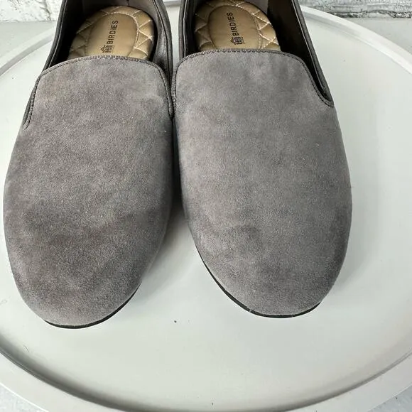 Birdies The Starling Loafers Leather Suede Slip On Neutral Minimal Gray Grey 6