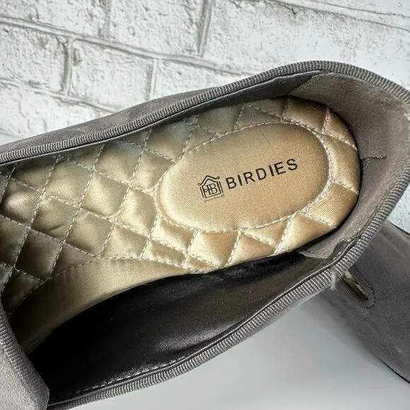 Birdies The Starling Loafers Leather Suede Slip On Neutral Minimal Gray Grey 6