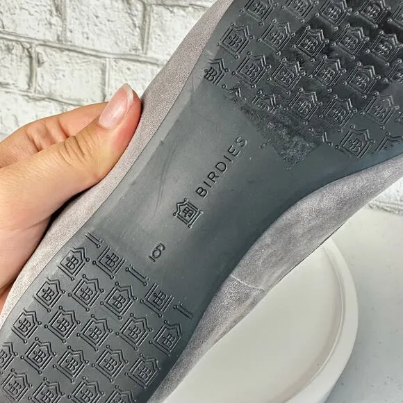 Birdies The Starling Loafers Leather Suede Slip On Neutral Minimal Gray Grey 6