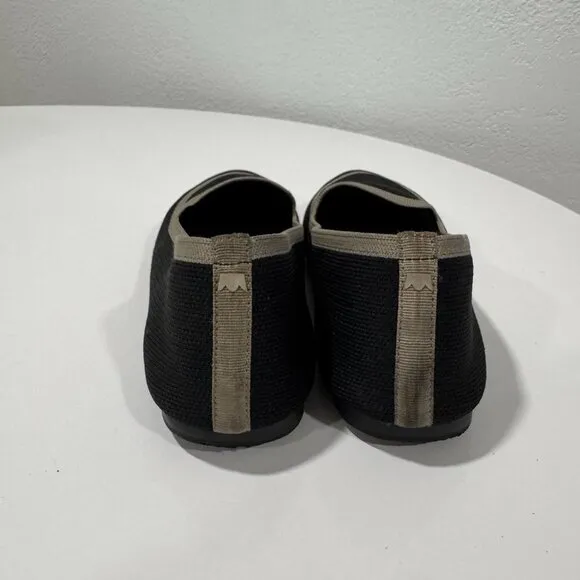Birdies Women’s Size 9 Blackbird Knit Flats - Jet Black With Tan Trim Shoes