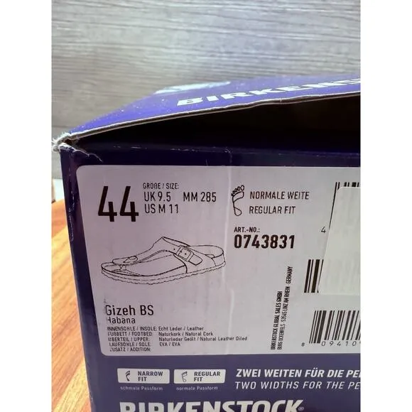 Birkenstock 743831 Unisex Gizeh BS Habana Leather Sandals Men’s 11