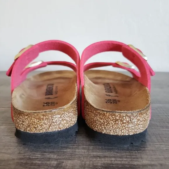 Birkenstock Arizona Gator Gleam Raspberry Pink Sandal Iridescent Women's 5 EU 36