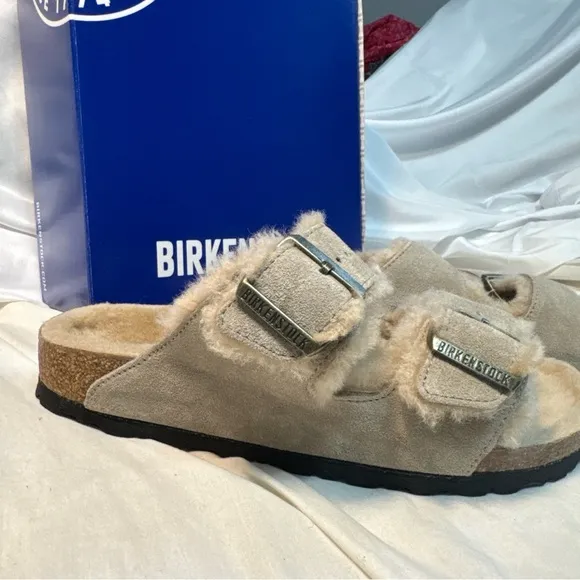 Birkenstock, Arizona shearling tope sandal 39N NIB