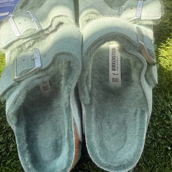 Birkenstock Arizona ShearlingSuede Leather - Beryl Sandals Women’s 8 (39 eur)