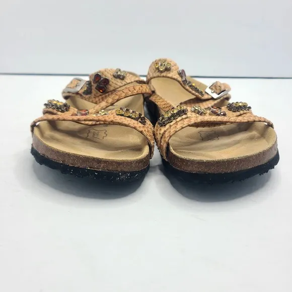 Birkenstock Betula Snakeskin Strap Sandals US 8 EU 39 Medium Narrow Embellished