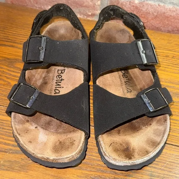 Birkenstock Betula Womens Double Buckle Strap Suede Slingback Sandals Sz 37