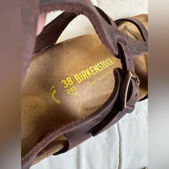 Birkenstock Chania Leather Gladiator Sandal, Brown, Size 38, EUC