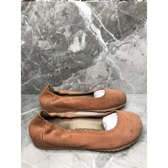Birkenstock Coral Suede Leather Stretch Ballet Flats Shoes Women Sz 39EU/8.5M US