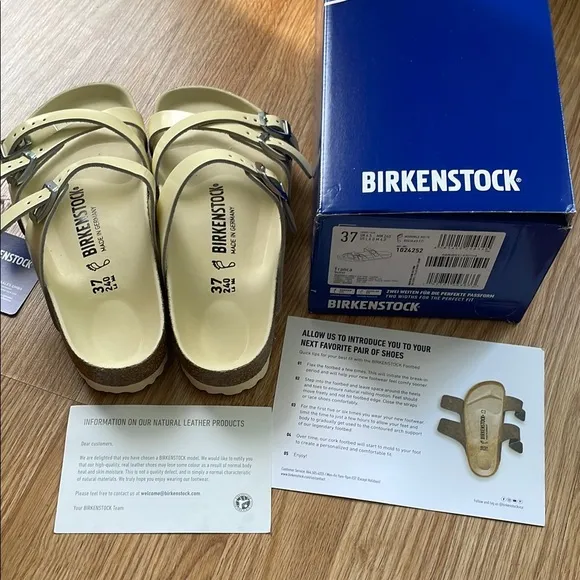 Birkenstock Franca Sandals - High Shine Butter Size 37
