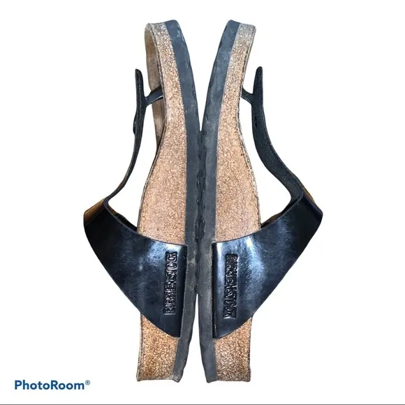 Birkenstock Gizeh Black Patent Thong Sandals size 38