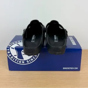 Birkenstock Gizeh Large Buckle Black Leather Flip-Float Sandals