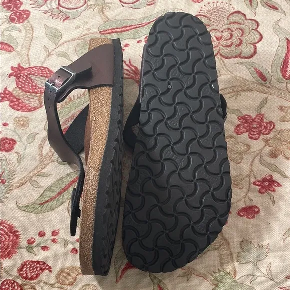 Birkenstock Gizeh Purple Natural Leather Thong Sandal Ergonomic Cork Footbed