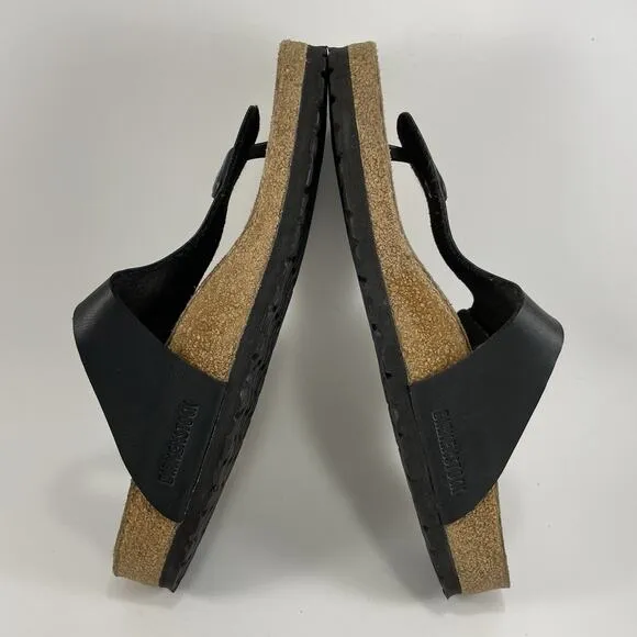 Birkenstock Gizeh Sandals Womens Size 41 Size 10-10.5 Black Birko-Flor T Strap