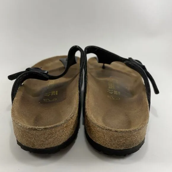 Birkenstock Gizeh Sandals Womens Size 41 Size 10-10.5 Black Birko-Flor T Strap