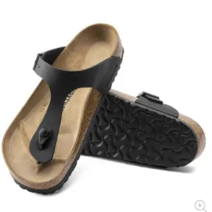 Birkenstock Gizeh T-Strap Thong Cork Sandals Black Birko-Flor 36