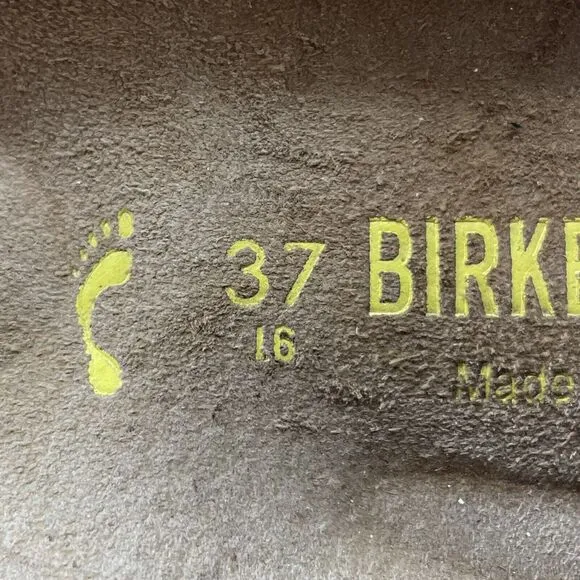Birkenstock Ibiza 2 Strap Sandals Womens Size 37 US Size 6-6.5 Black Birko Flor